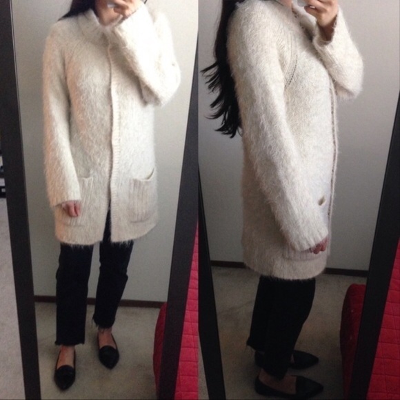 Free People Ivory Cream Keep It Fuzzy Knit Cardigan - Picture 7 of 7